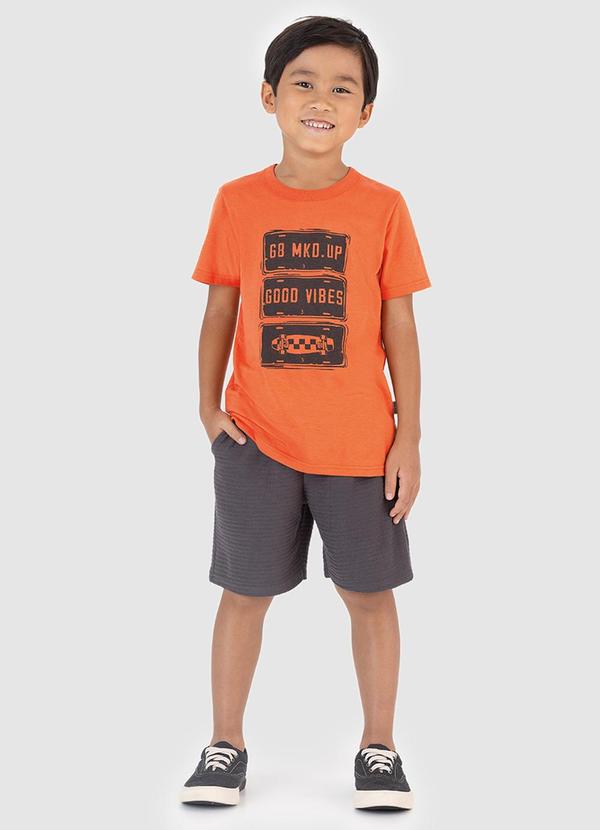 Vista 2 Conjunto Good Vibes Laranja Malwee Kids Malwee Kids