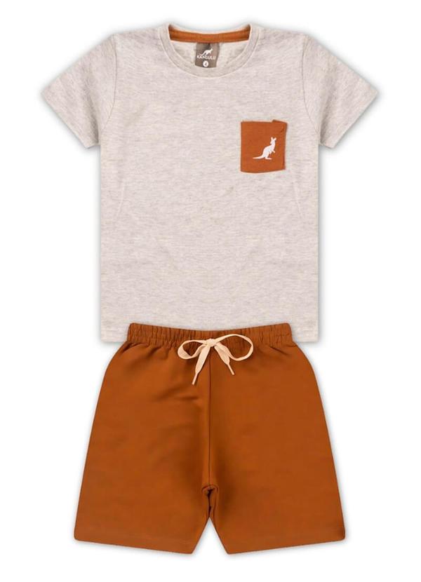 Conjunto Inf. Menino Bolso Kangulu Mescla Banana