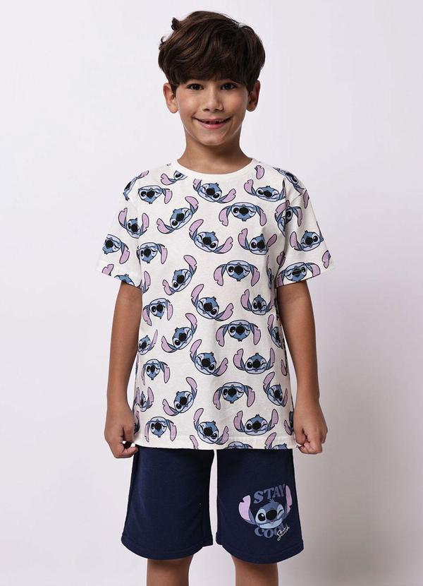 Conjunto Infantil Algodão Stitch Off White