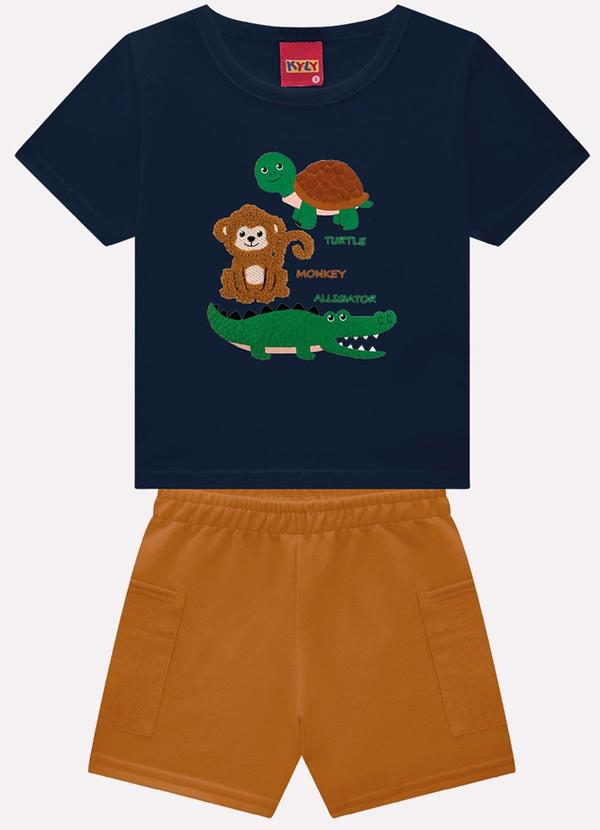 Conjunto Infantil Animaizinhos Azul Marinho
