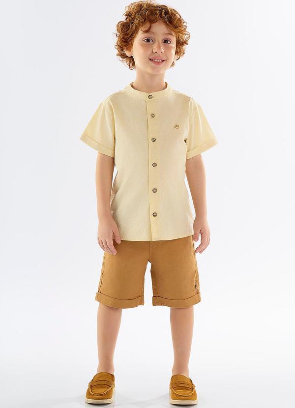 Conjunto Infantil Bata e Bermuda Amarelo