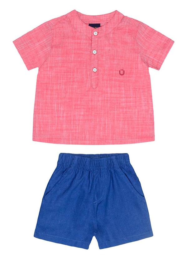 Vista 2 Conjunto Infantil Bata e Bermuda Laranja GULOSEIMA GULOSEIMA