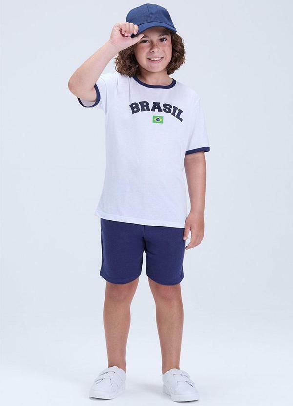 Conjunto Infantil Brasil Copa Verão Branco