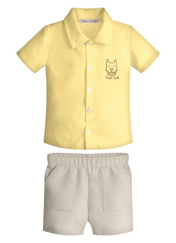 Conjunto Infantil Camisa com Bermuda Amarelo