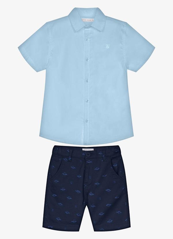 Conjunto Infantil Camisa com Bermuda Azul