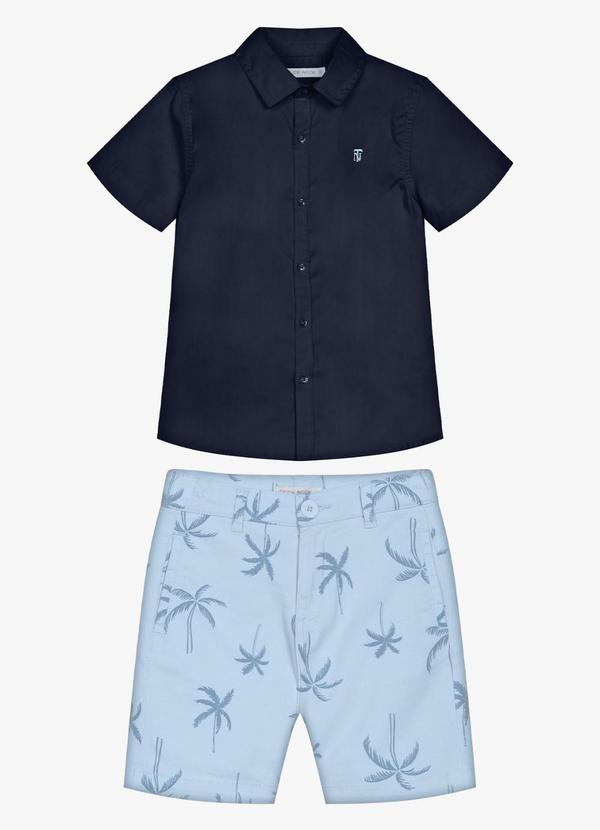 Conjunto Infantil Camisa com Bermuda Azul