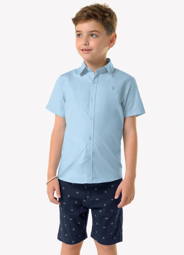 Conjunto Infantil Camisa com Bermuda Azul