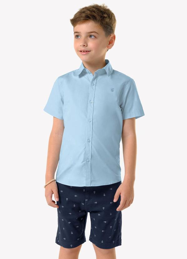Conjunto Infantil Camisa com Bermuda Azul