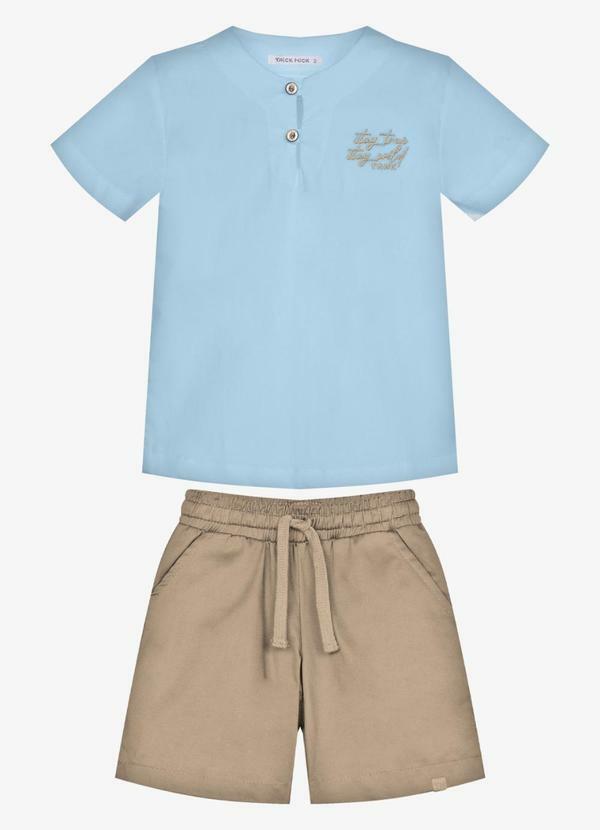 Conjunto Infantil Camisa com Bermuda Azul