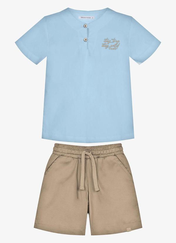 Conjunto Infantil Camisa com Bermuda Azul