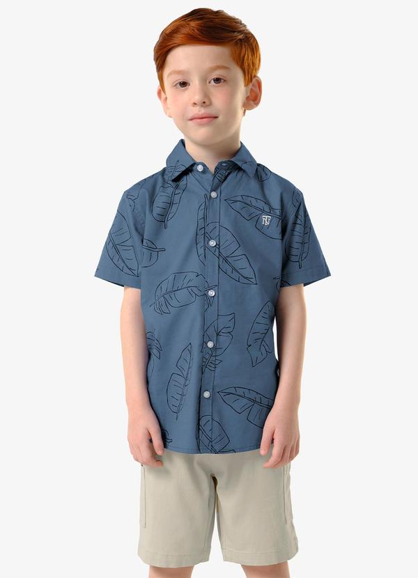 Conjunto Infantil Camisa com Bermuda Azul