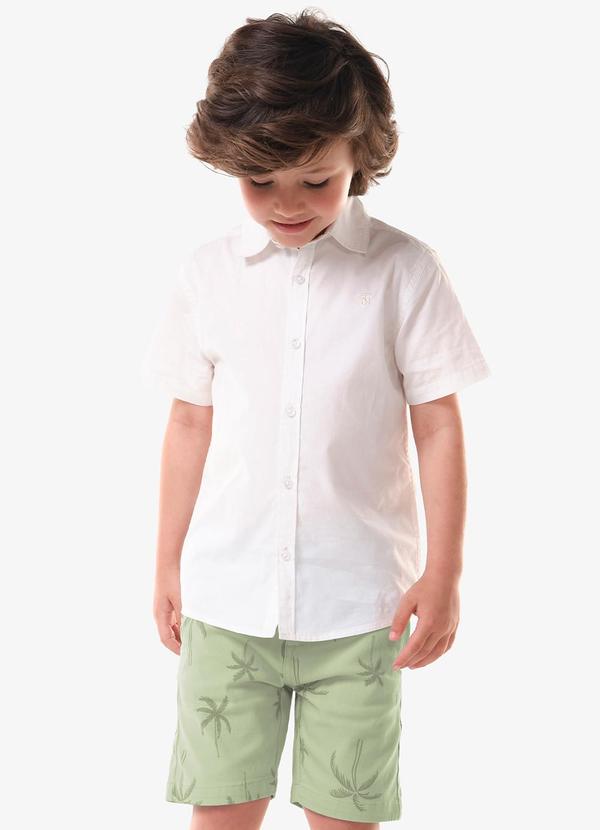 Conjunto Infantil Camisa com Bermuda Bege