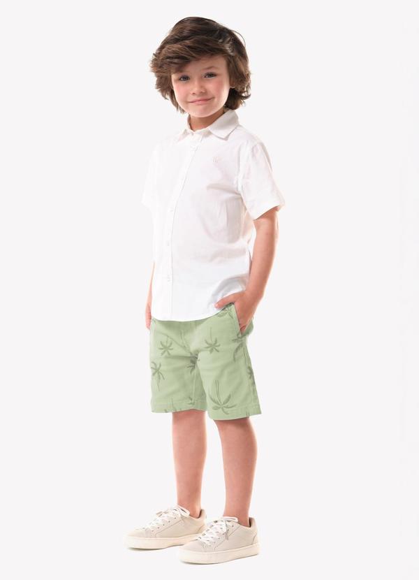 Conjunto Infantil Camisa com Bermuda Bege