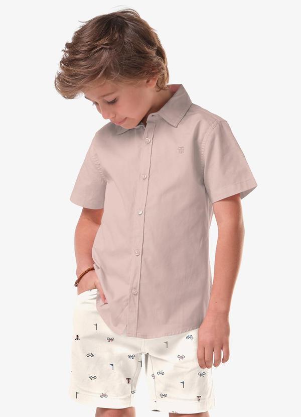 Conjunto Infantil Camisa com Bermuda Rosa