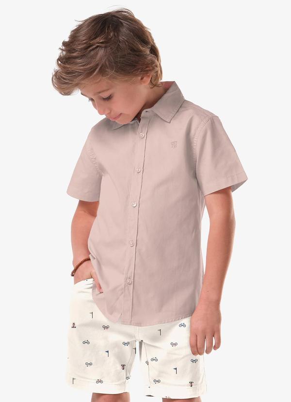 Conjunto Infantil Camisa com Bermuda Rosa