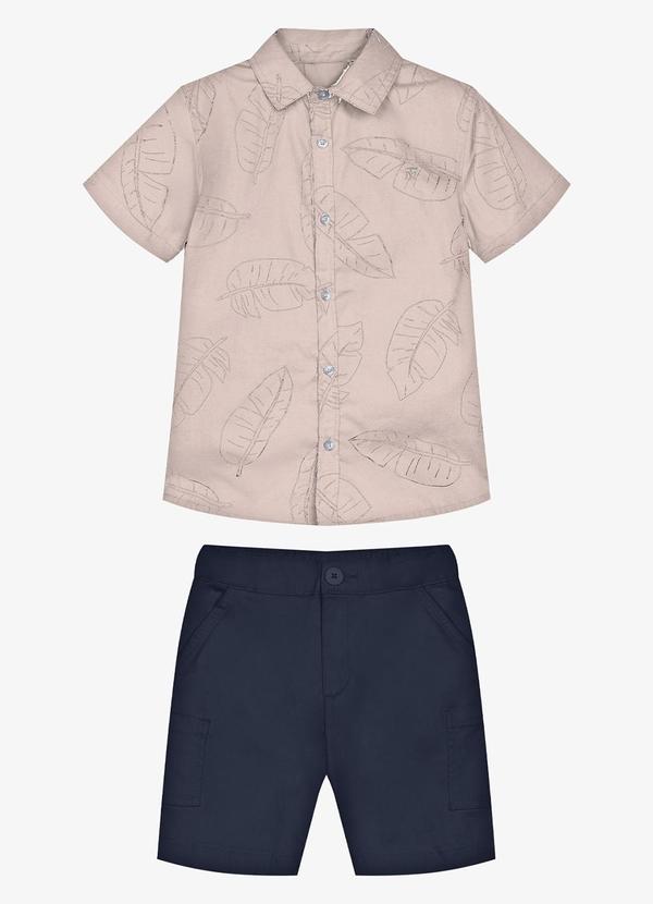 Conjunto Infantil Camisa com Bermuda Rosa