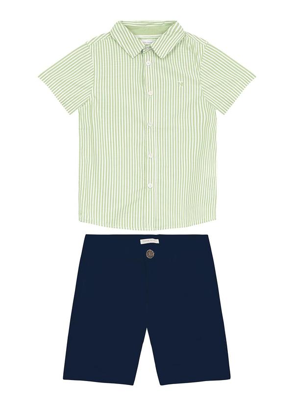 Vista 2 Conjunto Infantil Camisa com Bermuda Verde Trick Nick Trick Nick