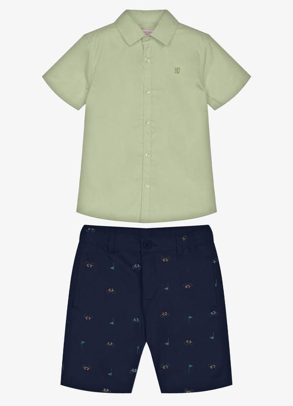 Conjunto Infantil Camisa com Bermuda Verde