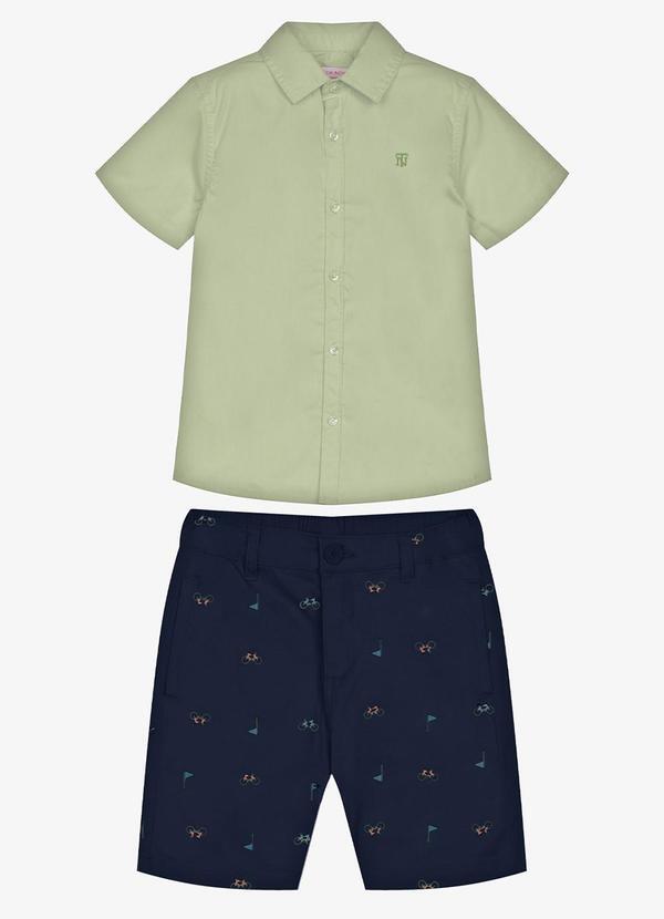 Conjunto Infantil Camisa com Bermuda Verde