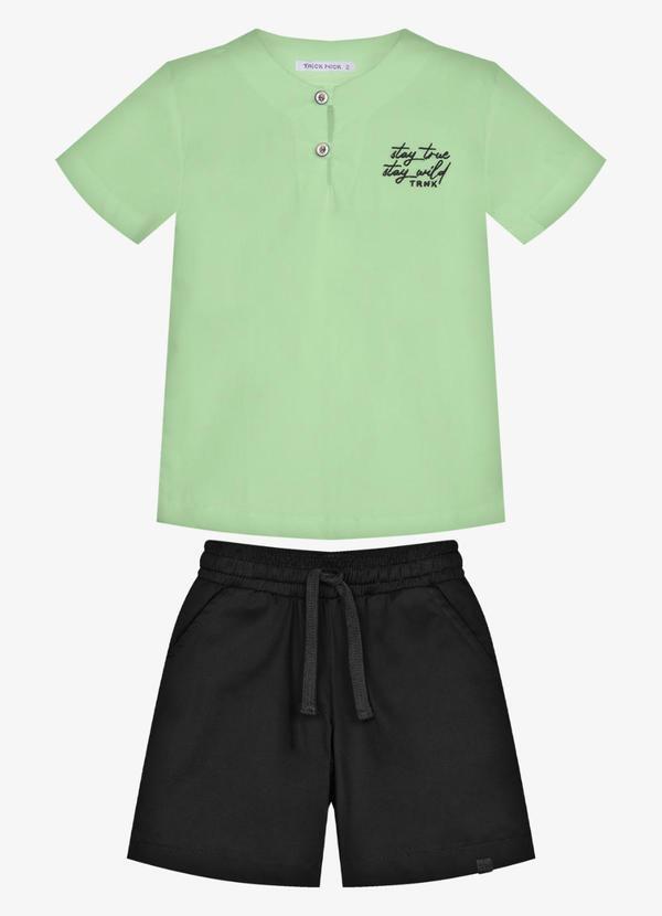 Conjunto Infantil Camisa com Bermuda Verde