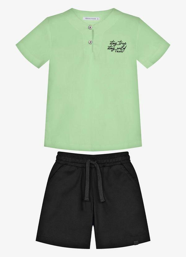 Conjunto Infantil Camisa com Bermuda Verde