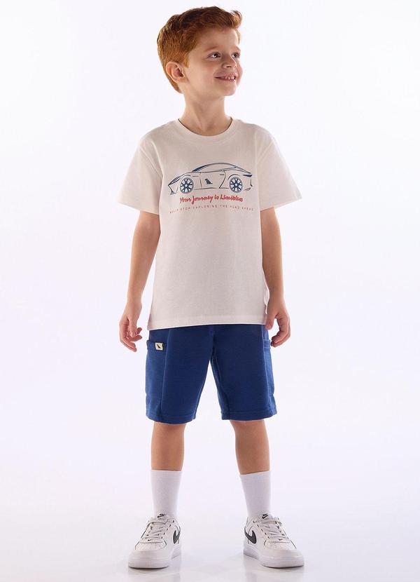 Conjunto Infantil Camiseta Bermuda Branco
