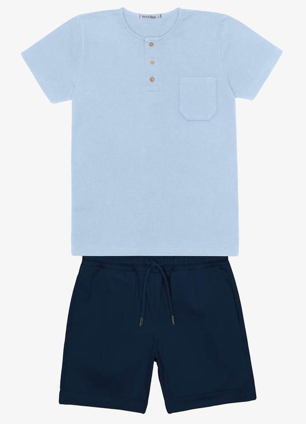 Conjunto Infantil Camiseta com Bermuda Azul