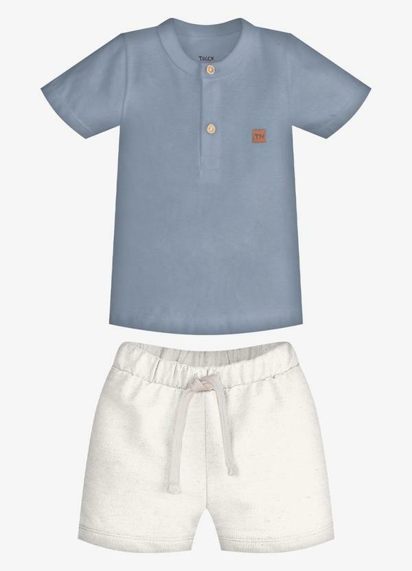 Conjunto Infantil Camiseta com Bermuda Azul