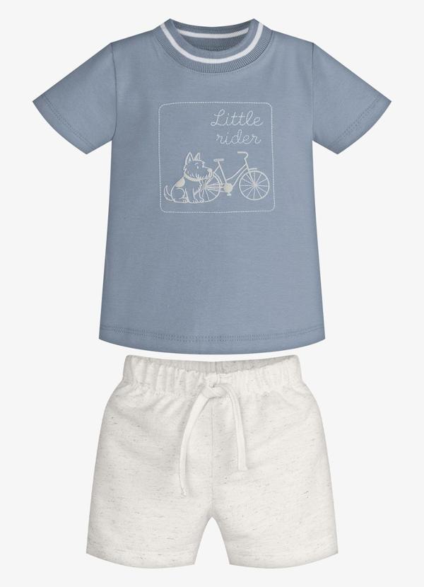 Conjunto Infantil Camiseta com Bermuda Azul