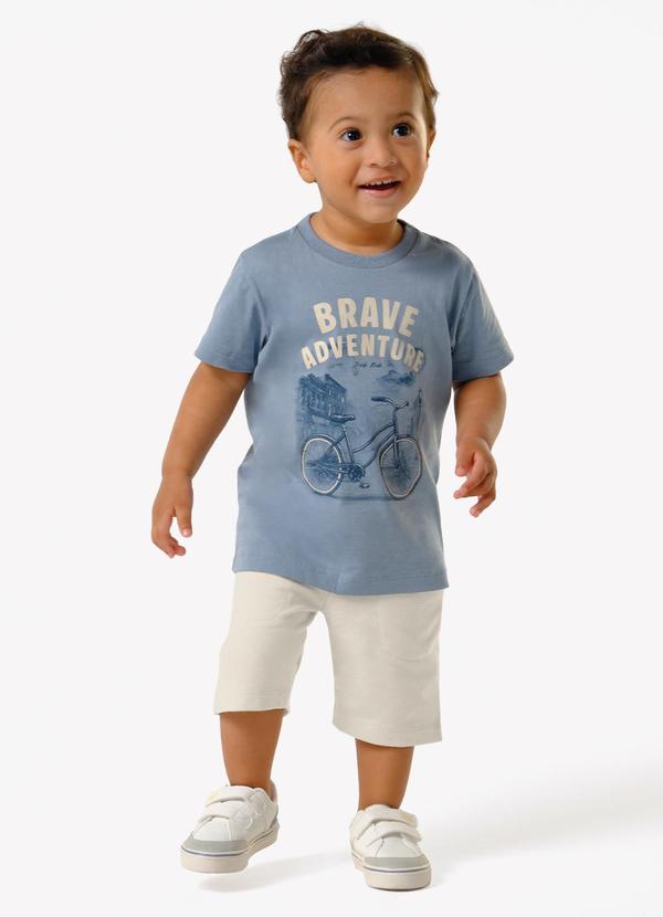 Conjunto Infantil Camiseta com Bermuda Azul