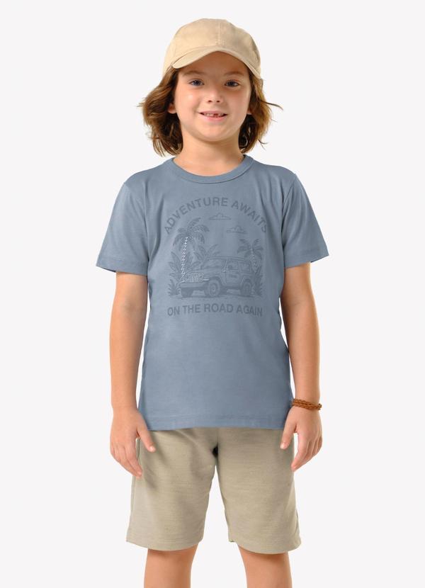 Conjunto Infantil Camiseta com Bermuda Azul