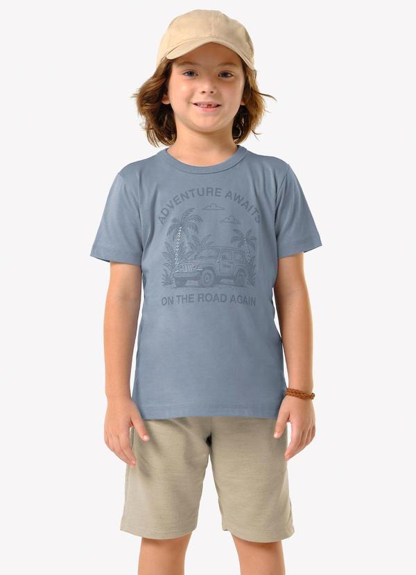 Conjunto Infantil Camiseta com Bermuda Azul