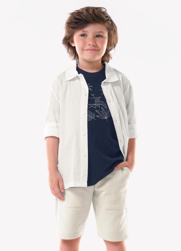 Conjunto Infantil Camiseta com Bermuda Azul