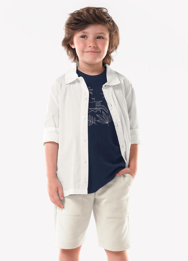 Conjunto Infantil Camiseta com Bermuda Azul