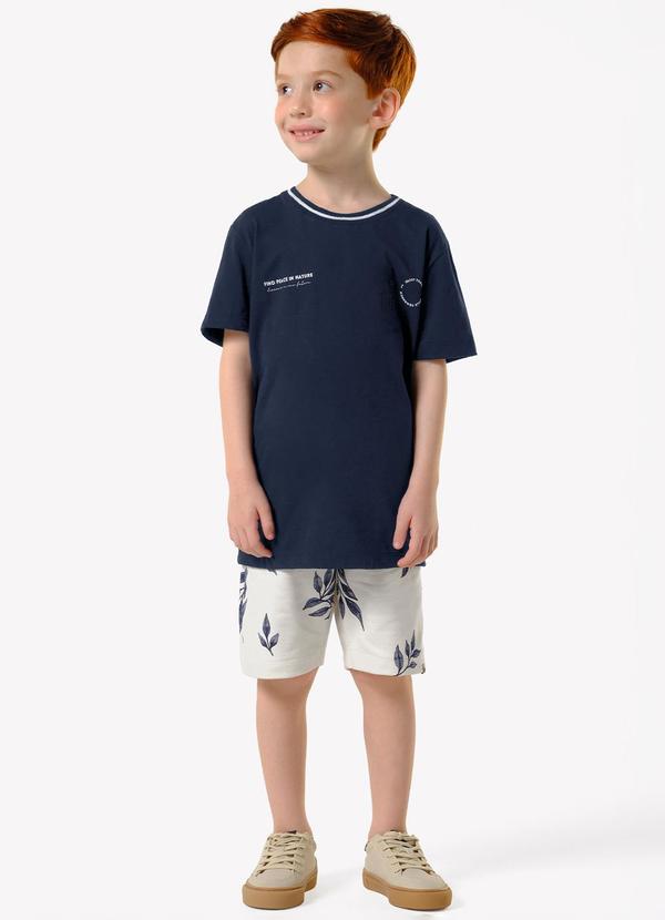 Conjunto Infantil Camiseta com Bermuda Azul