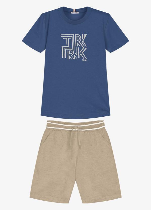 Conjunto Infantil Camiseta com Bermuda Azul