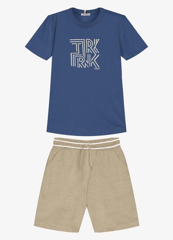 Conjunto Infantil Camiseta com Bermuda Azul