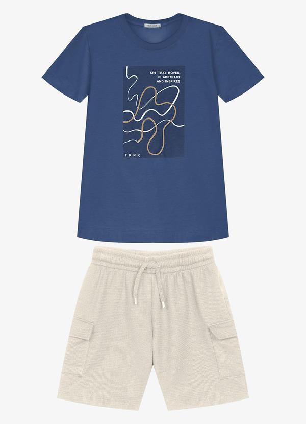 Conjunto Infantil Camiseta com Bermuda Azul