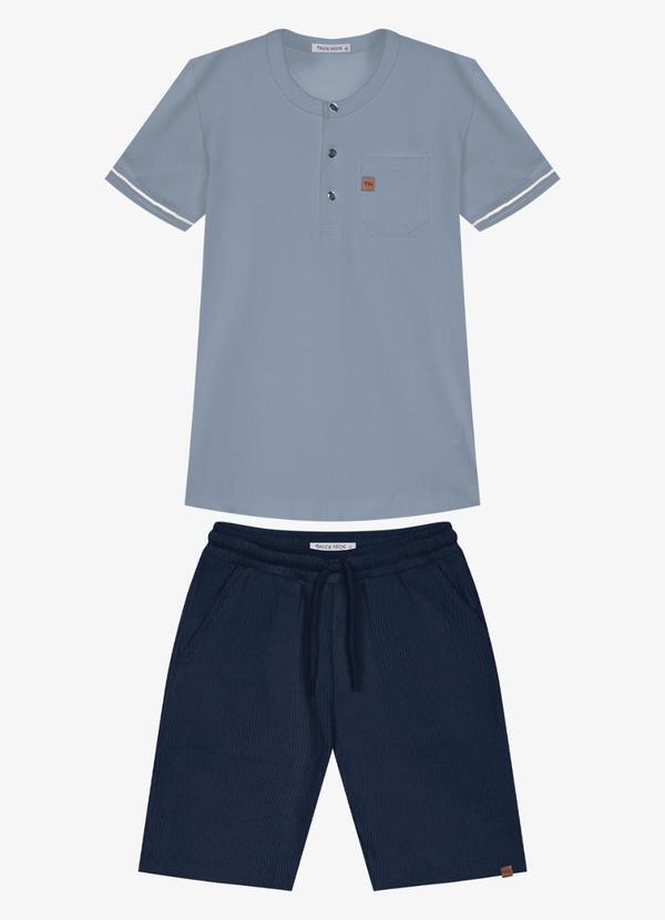 Conjunto Infantil Camiseta com Bermuda Azul