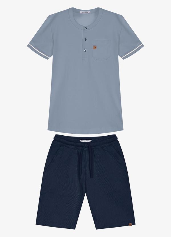 Conjunto Infantil Camiseta com Bermuda Azul