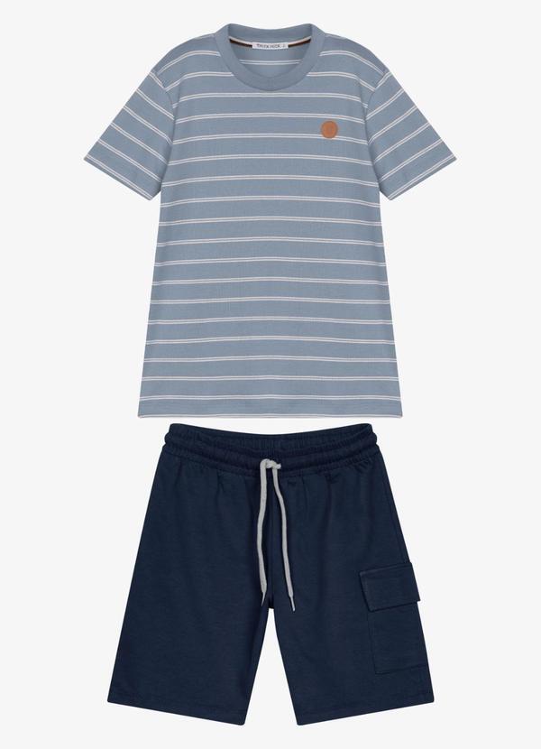 Conjunto Infantil Camiseta com Bermuda Azul
