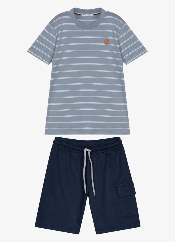 Conjunto Infantil Camiseta com Bermuda Azul