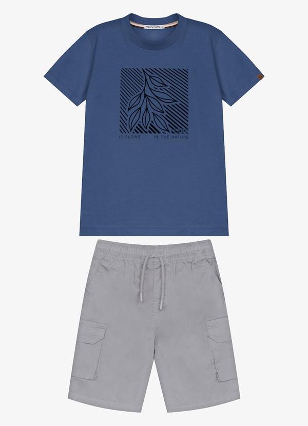 Conjunto Infantil Camiseta com Bermuda Azul