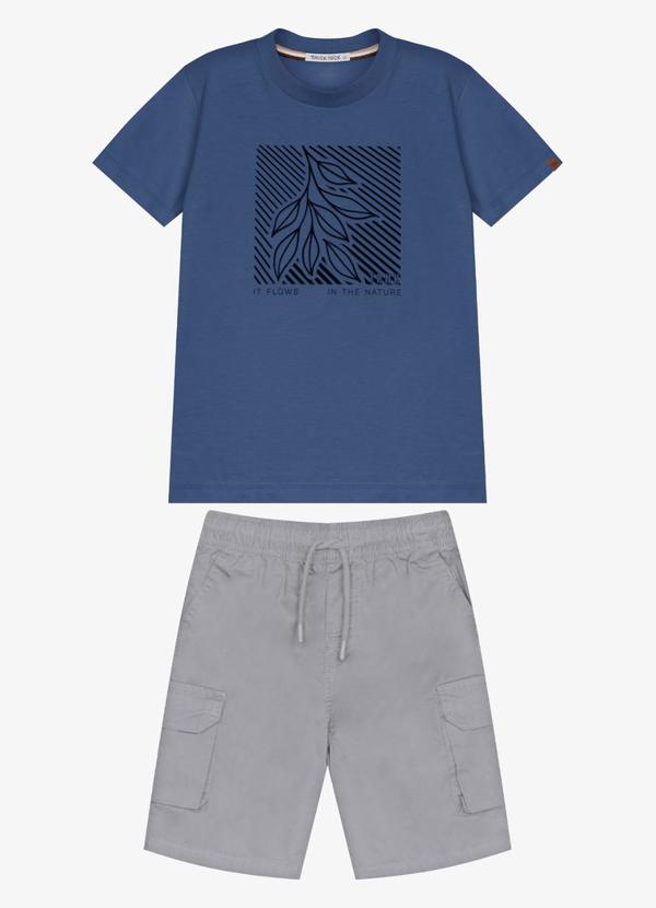 Conjunto Infantil Camiseta com Bermuda Azul