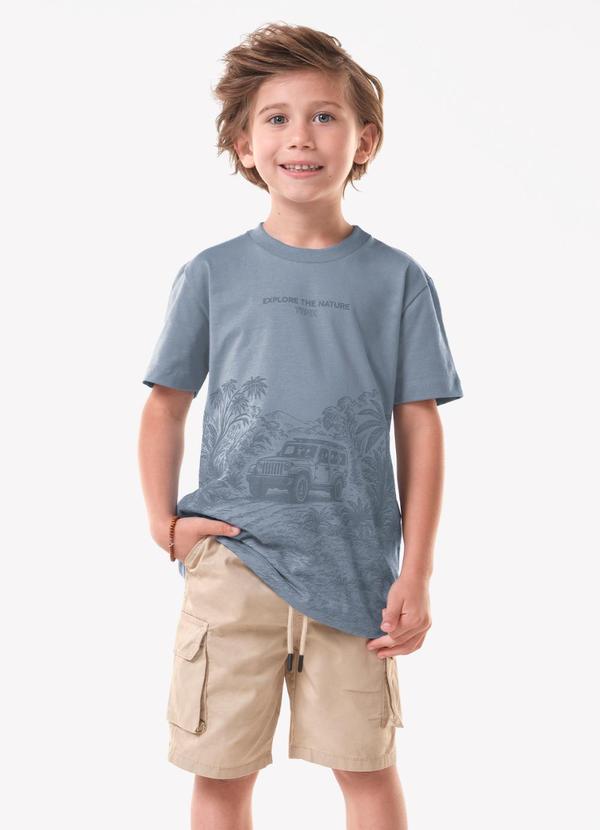 Conjunto Infantil Camiseta com Bermuda Azul