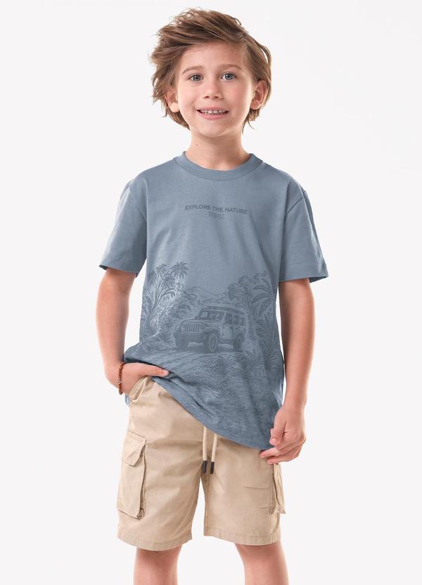 Conjunto Infantil Camiseta com Bermuda Azul