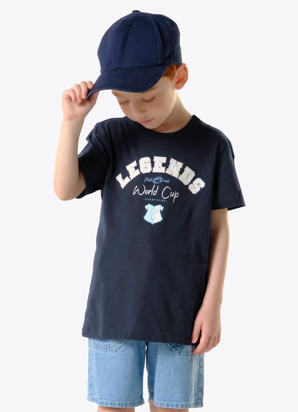 Conjunto Infantil Camiseta com Bermuda Azul