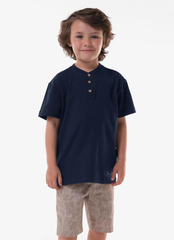 Conjunto Infantil Camiseta com Bermuda Azul
