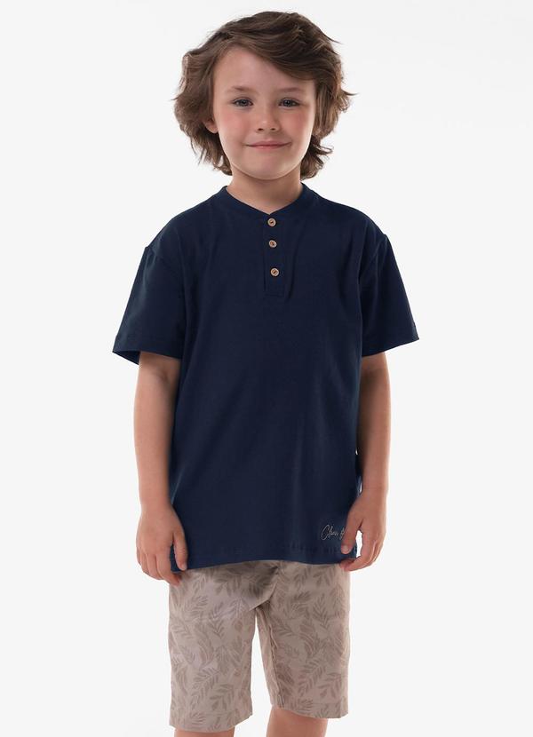 Conjunto Infantil Camiseta com Bermuda Azul