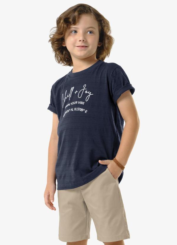 Conjunto Infantil Camiseta com Bermuda Azul